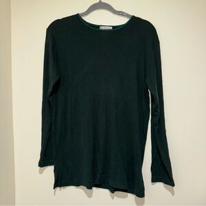 Women’s Vintage Fair Set Brand Dark Green Basic Casual Long Sleeve Shirt Size: M